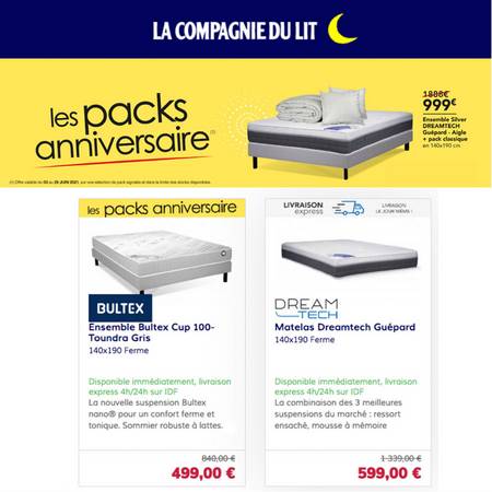 Les packs aniversaire