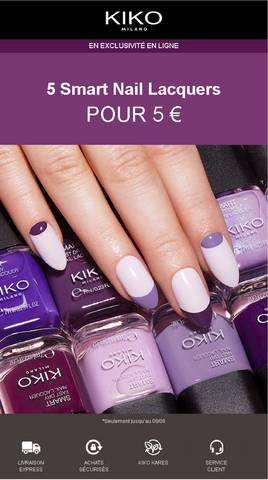 5 Smart Nail Lacquers pour seulement 5€