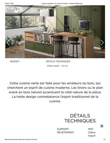 Cuisine complète et sur mesure Colonnie