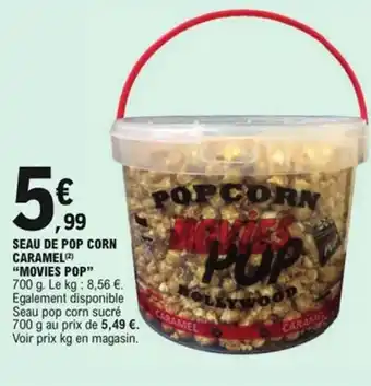 Seau de pop corn caramel movies pop 