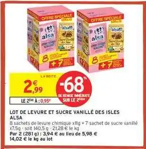 Lot de levure et sucre vanillé des isles alsa 