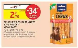 Delichews os bâtonnets s au poulet vitakraft 