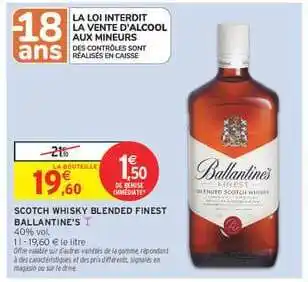 Scotch whisky blended finest ballantine's 
