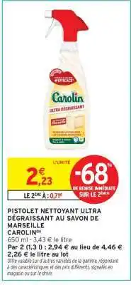 Pistolet nettoyant ultra dégraissant au savon de marseille carolin 