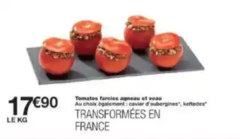 Tomates farcies agneau et veau 