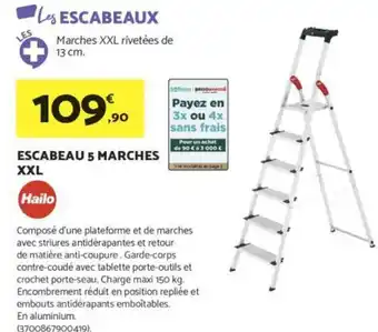 Hailo escabeau 5 marches xxl 