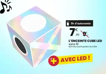 L'enceinte cube led sans fil 