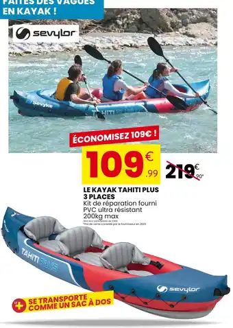 Sevylor le kayak tahiti plus 3 places 