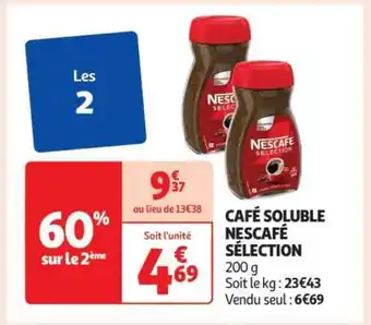Café soluble nescafé sélection 