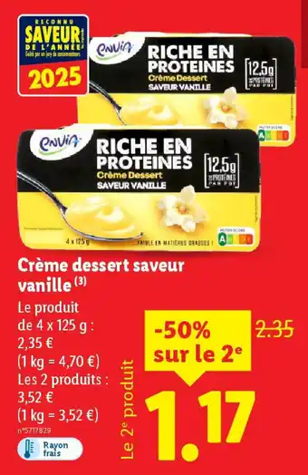 Crème dessert saveur vanille 