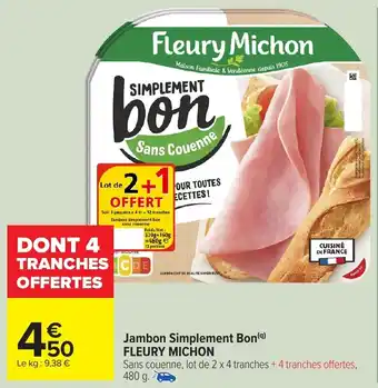 Jambon simplement bon fleury michon 