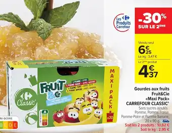 Gourdes aux fruits fruit & cie maxi pack carrefour classic 