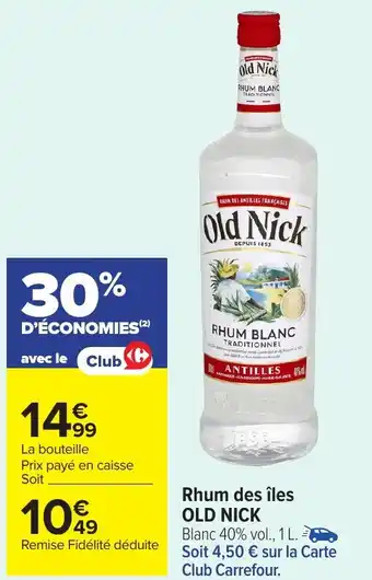Rhum des îles old nick 