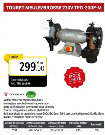 Touret meule brosse 230v tfg 200f m 