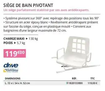 Siège de bain pivotant 