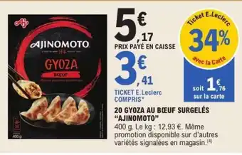 20 gyoza au bœuf surgelés 'ajinomoto' 