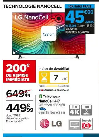 Lg téléviseur nanocell 4k 