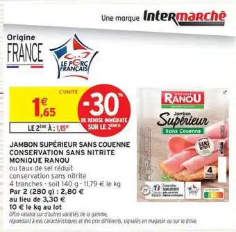 Jambon supérieur sans couenne monique ranou 