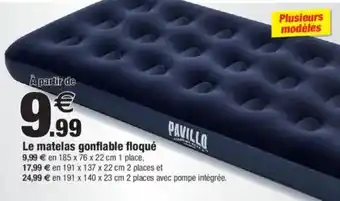 Le matelas gonflable floqué 