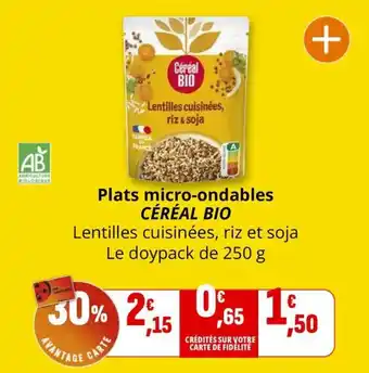 Plats micro-ondables céréal bio 