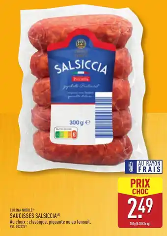 Cucina nobile saucisses salsiccia 