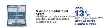 4 dos de cabillaud msc 