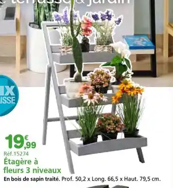 étagère à fleurs 3 niveaux 