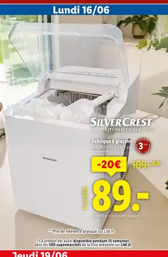 Silver crest fabrique à glaçons 