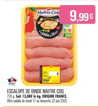 Maitre coq escalope de dinde 