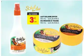 Lait solaire spf3 ou graisse à traire 