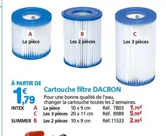 Dacron cartouche filtre 