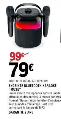 Enceinte bluetooth karaoké “muse” 