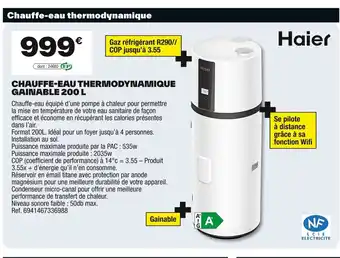 Chauffe-eau thermodynamique gainable 