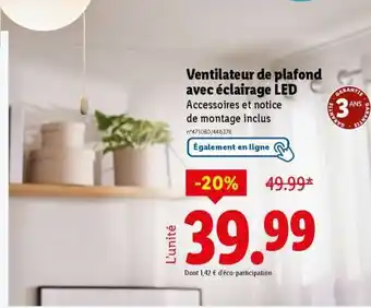 Ventilateur de plafond avec éclairage led 