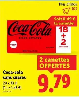 Coca cola sans sucres 