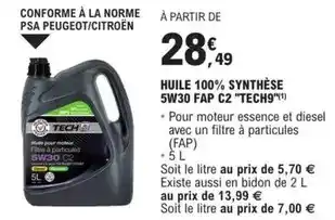 Essence - huile 100% 5w30 fap c2 tech9 