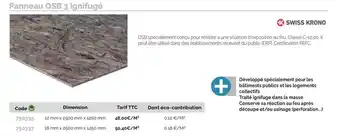 Panneau osb 3 ignifugé 