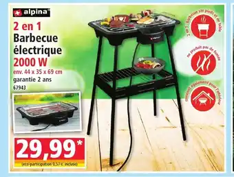Alpina barbecue électrique 2000 w 