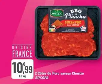 Socopa 2 côtes de porc saveur chorizo 