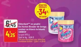 Vanish détachant en poudre oxi action booster de lavage couleur ou blancs éclatants 