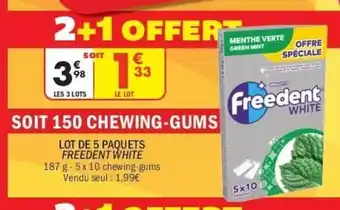 Lot de 5 paquets freedent white 