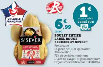 St sever poulet entier label rouge fermier 