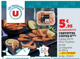 U crevettes cuites 