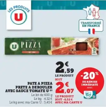 U pate a pizza prete a derouler avec sauce tomate 