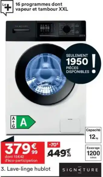 Signature lave-linge hublot 