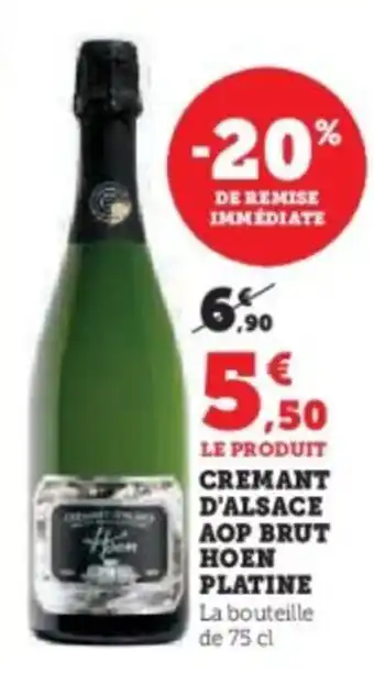 Cremant d'alsace aop brut hoen platine 