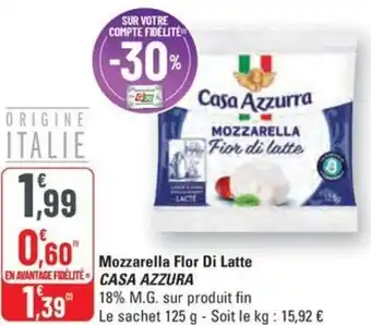 Mozzarella flor di latte casa azzurra 