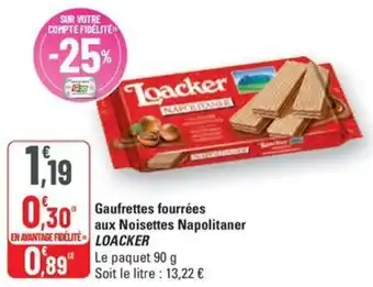 Gaufrettes fourrées aux noisettes napolitaner loacker 