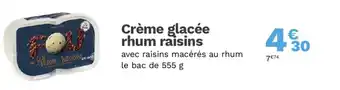 Crème glacée rhum raisins 