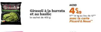 Girasoli à la burrata et au basilic 